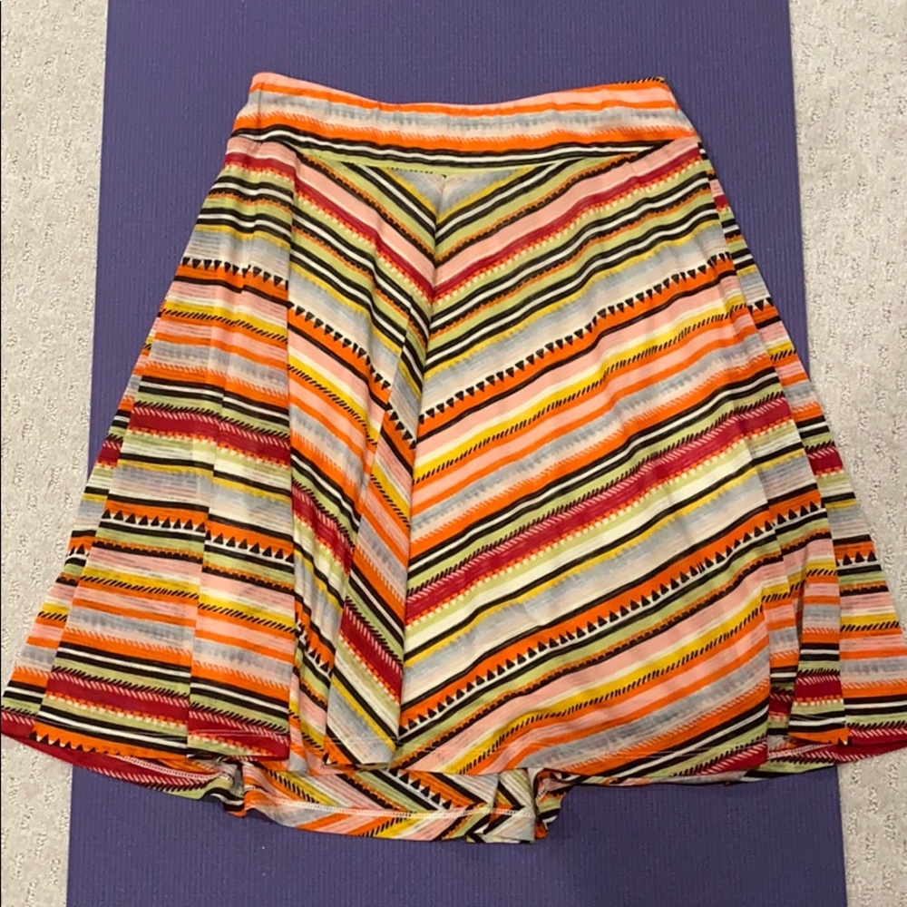 Bright striped midi skirt